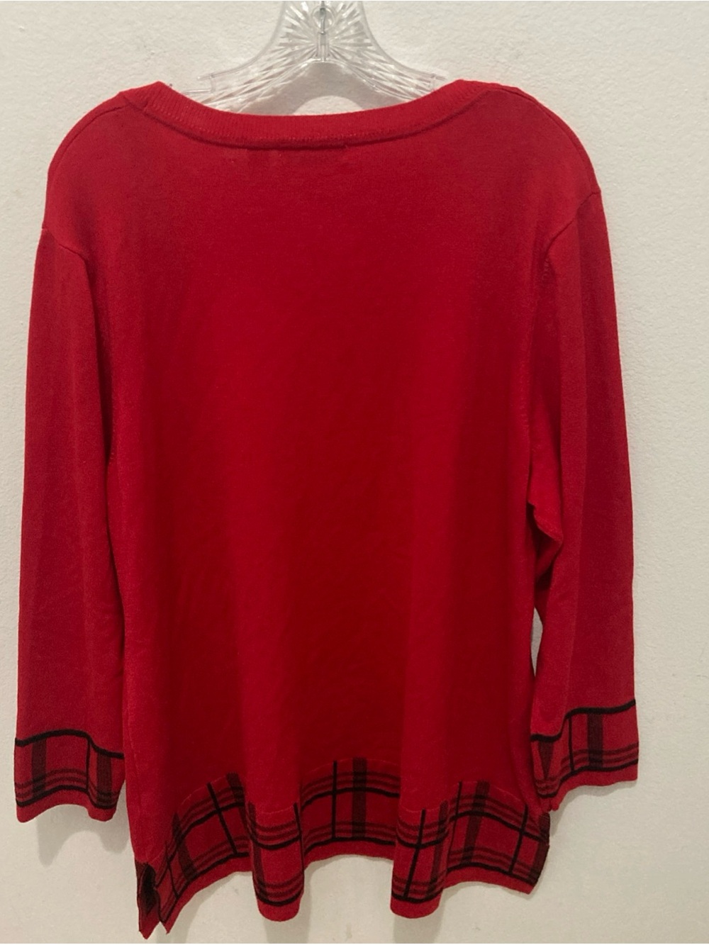 KIM ROGERS red black plaid scoop neck rayon blend pullover sweater 2X - Picture 7 of 8